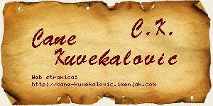 Cane Kuvekalović vizit kartica